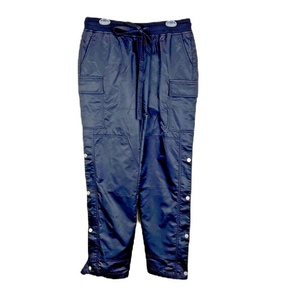 TWILLMKT Pants Men Medium Black Tear Away Snap Button Cargo Street Straight Leg